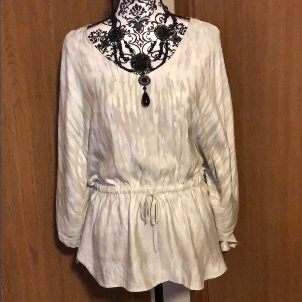 Express batwing cold shoulder silky blouse